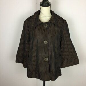 Focus Casual Lifestyle Collection Cardigan Jacket Size XL Womans Brown Lagenlook